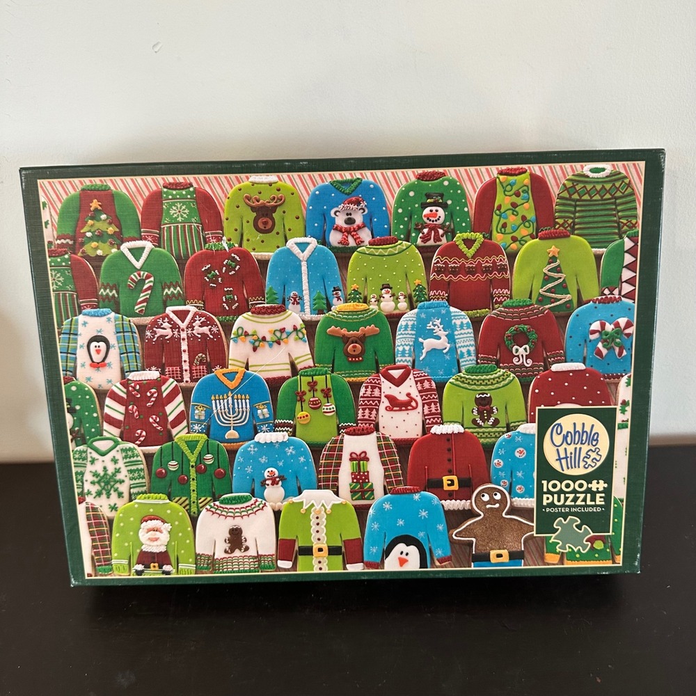 Cobble Hill Ugly Sweater Christmas Cookie 1000 Piece Jigsaw Puzzle Random Cut